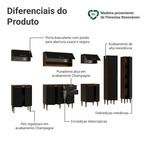 Armário de Cozinha Completa 305 cm Rustic/Preto Lille Madesa 01