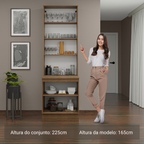 Kit Balcão + Cristaleira 70cm Rustic/Preto Lux Madesa 01