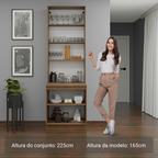 Kit Balcão + Cristaleira 70cm Rustic/Cinza Lux Madesa 01