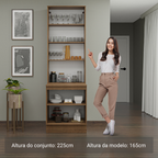 Kit Balcão + Cristaleira 70cm Rustic/Branco Veludo Lux Madesa 01