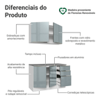 Armário de Cozinha Compacta 120 x 60 cm Branco/Cinza Lux Madesa 02