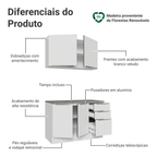 Armário de Cozinha Compacta 120 x 60 cm Branco/Branco Veludo Lux Madesa 02