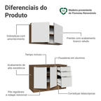 Armário de Cozinha Compacta 120 x 60 cm Rustic/Branco Veludo Lux Madesa 02