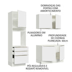 Armário de Cozinha Compacta 180 x 60 cm Branco/Branco Veludo Lux Madesa 01