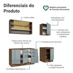 Armário de Cozinha Compacta 180 cm Rustic/Cinza Lux Madesa 04