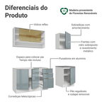 Armário de Cozinha Compacta 180 cm Branco/Cinza Lux Madesa 04
