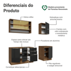 Armário de Cozinha Compacta 180 x 60 cm Rustic/Preto Lux Madesa 05
