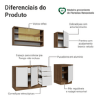 Armário de Cozinha Compacta 180 x 60 cm Rustic/Branco Veludo Lux Madesa 05