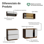 Armário de Cozinha Compacta 200 x 60 cm Rustic Branco Veludo Lux Madesa 01