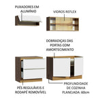 Armário de Cozinha Compacta 200 x 60 cm Rustic Branco Veludo Lux Madesa 01