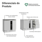 Armário de Cozinha Compacta 200 x 60 cm Branco/Branco Veludo Lux Madesa 06