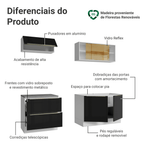 Armário de Cozinha Compacta 200 cm Branco/Preto Lux Madesa 07