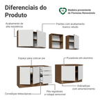 Armário de Cozinha Completa 240 x 60 cm Rustic/Branco Veludo Lux Madesa 05