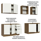 Armário de Cozinha Completa 240cm Rustic/Branco Veludo Lux Madesa 05