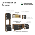 Armário de Cozinha Completa 240 x 60 cm Rustic/Preto Lux Madesa 08