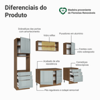 Armário de Cozinha Completa 240 x 60 cm Rustic/Cinza Lux Madesa 08