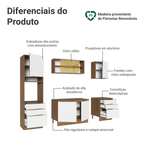 Armário de Cozinha Completa 240 x 60 cm Rustic/Branco Lux Madesa 08