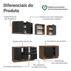 Armário de Cozinha Completa 240 cm Rustic/Preto Lux Madesa 09