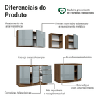 Armário de Cozinha Completa 240 cm Rustic/Cinza Lux Madesa 09