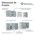 Armário de Cozinha Completa 240 cm Branco/Cinza Lux Madesa 09