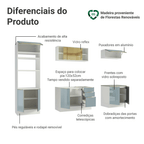 Armário de Cozinha Completa 270 cm Branco/Cinza Lux Madesa 05