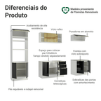 Armário de Cozinha Completa 270 x 60 cm Branco/Preto Lux Madesa 06