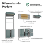Armário de Cozinha Completa 270 cm Branco/Cinza Lux Madesa 07