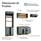 Armário de Cozinha Completa 270 x 60 cm Rustic/Cinza Lux Madesa 08