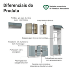 Armário de Cozinha Completa 270 cm Branco/Cinza Lux Madesa 08