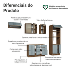 Armário de Cozinha Completa 270 cm Rustic/Cinza Lux Madesa 08