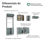 Armário de Cozinha Completa 270 cm Branco/Cinza Lux Madesa 10