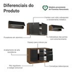 Armário de Cozinha Completa 280 cm Rustic/Preto Lux Madesa 01