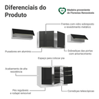 Armário de Cozinha Completa 280 x 60 cm Branco/Preto Lux Madesa 02