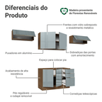 Armário de Cozinha Completa 280 x 60 cm Rustic/Cinza Lux Madesa 02
