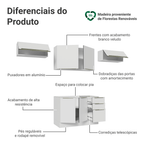 Armário de Cozinha Completa 280 x 60 cm Branco/Branco Veludo Lux Madesa 02
