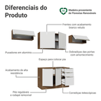 Armário de Cozinha Completa 280 cm Rustic/Branco Veludo Lux Madesa 02