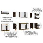 Armário de Cozinha Completa 300cm Rustic/Branco Veludo Lux da Sabrina Madesa