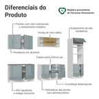 Armário de Cozinha Completa 310 cm Branco/Cinza Lux Madesa 03
