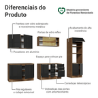 Armário de Cozinha Completa 310 x 60 cm Rustic/Preto Lux Madesa 04