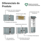 Armário de Cozinha Completa 310 x 60 cm Branco/Cinza Lux Madesa 04