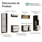 Armário de Cozinha Completa 320 x 60 cm Rustic Branco Veludo Lux Madesa 01