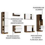Armário de Cozinha Completa 320 x 60 cm Rustic Branco Veludo Lux Madesa 03