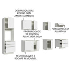 Armário de Cozinha Planejada 320cm Branco Branco Veludo Lux Madesa 04