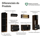 Armário de Cozinha Completa 320 cm Rustic/Preto Lux Madesa 08