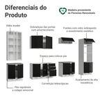 Armário de Cozinha Completa 340 cm Branco/Preto Lux Madesa 03