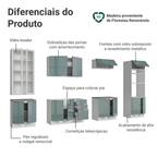 Armário de Cozinha Completa 340 cm Branco/Cinza Lux Madesa 03