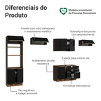 Armário de Cozinha Completa 350 cm Rustic/Preto Lux Madesa 01