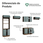 Armário de Cozinha Completa 350 cm Rustic/Cinza Lux Madesa 01