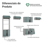Armário de Cozinha Completa 350 cm Branco/Cinza Lux Madesa 01