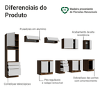 Armário de Cozinha Completa 400 x 60 cm Rustic/Branco Veludo Lux da Thauane Madesa